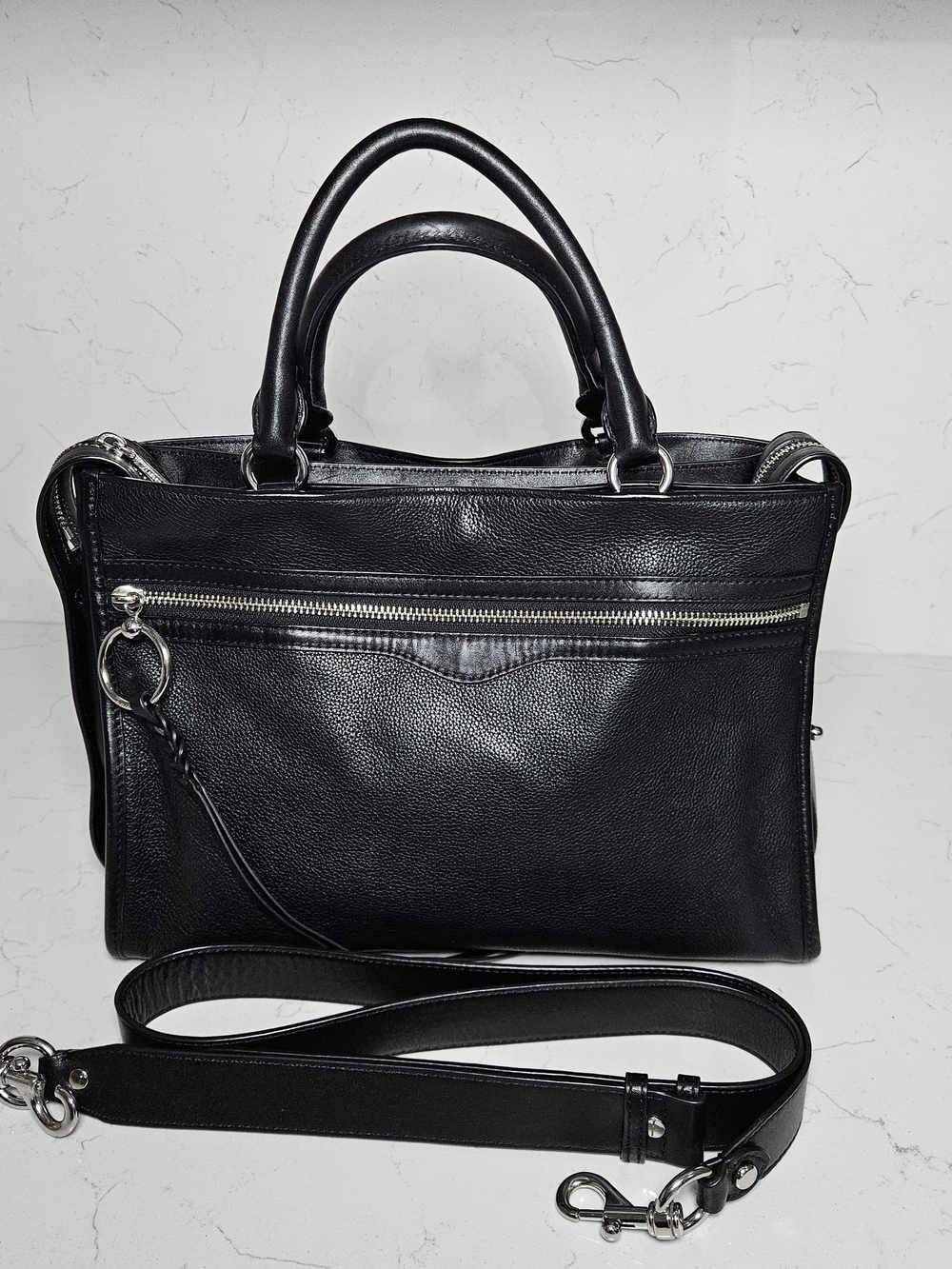 Rebecca Minkoff Bedford Zip Satchel Bag in Black